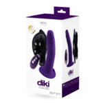 Diki Rechargeable Vibrating Dildo With Harness - Deep Purple - Image 2