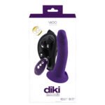 Diki Rechargeable Vibrating Dildo With Harness - Deep Purple - Image 6