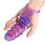 Double Finger Banger Vibrating G-Spot Glove - Purple - Image 2