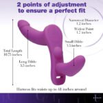 Double Take 10x Vibrating Double Penetration Adjustable Strap-on Purple - Image 3