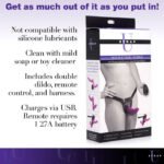 Double Take 10x Vibrating Double Penetration Adjustable Strap-on Purple - Image 4