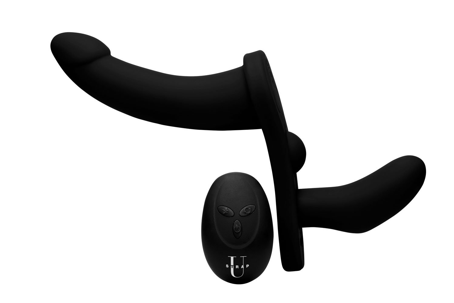 double-take-black-10x-vibrating-double-penetration-adjustable-strap-on Double Take Black 10x Vibrating Double Penetration Adjustable Strap-On - Image 1