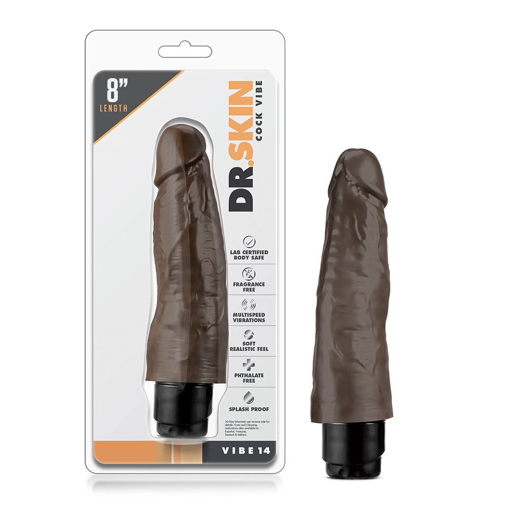 dr-skin-cock-vibe-14-realistic-8-in-vibrating-dildo-brown Dr. Skin Cock Vibe 14 Realistic 8 in. Vibrating Dildo Brown - Image 1