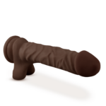 Dr. Skin Plus - 9 Inch Posable Dildo With Balls - Chocolate - Image 3