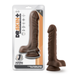 Dr. Skin Plus - 9 Inch Posable Dildo With Balls - Chocolate - Image 7