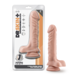 Dr. Skin Plus - 9 Inch Posable Dildo With Balls - Vanilla - Image 7