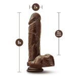 Dr. Skin Plus - 9 Inch Thick Posable Dildo With  Balls - Chocolate - Image 5