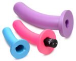 Triple Peg 28x Vibrating Silicone Dildo Set With Remote - Image 4