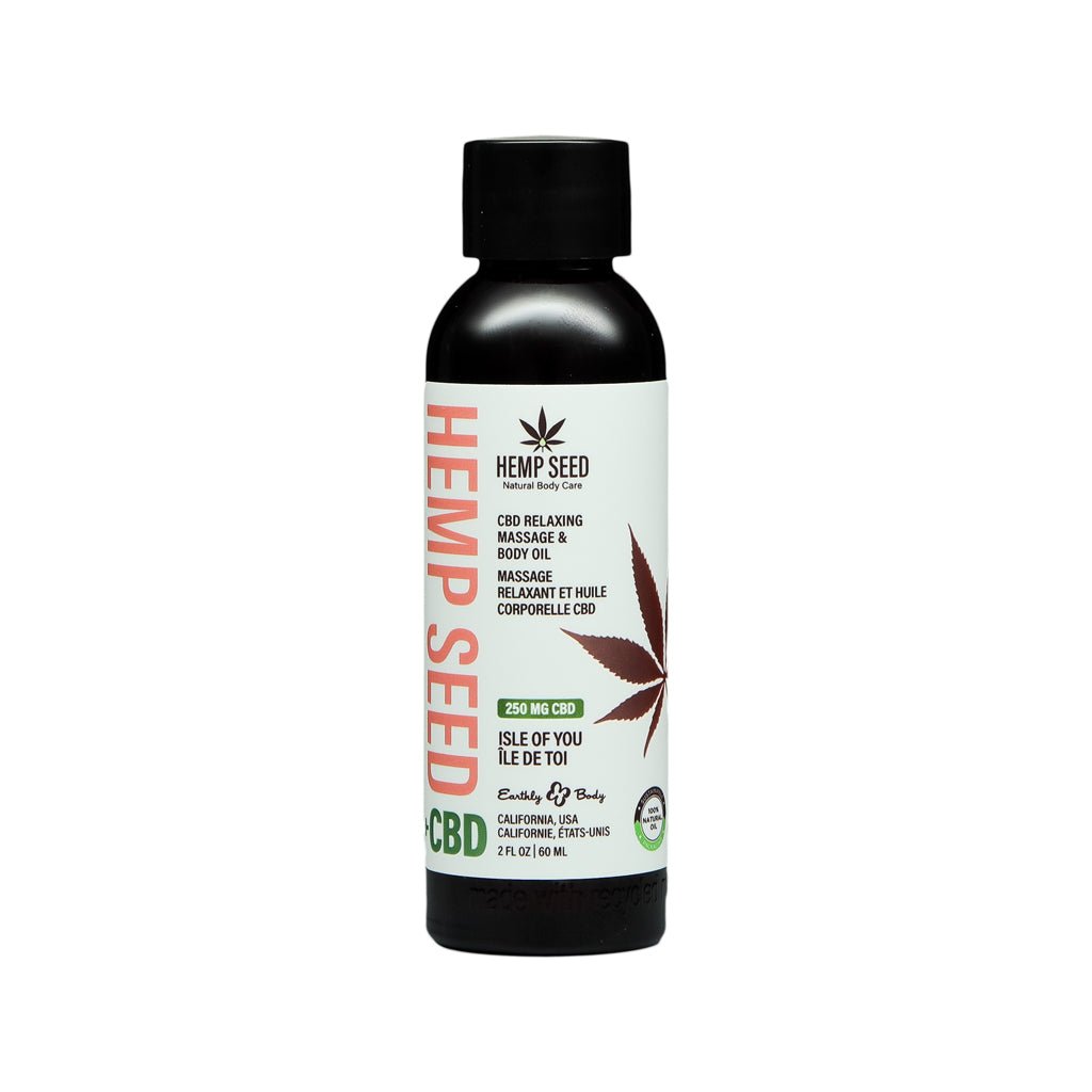 earthly-body-hemp-seed-cbd-relaxing-massage-and-body-oil-isle-of-you-2-oz Earthly Body Hemp Seed CBD Relaxing Massage and Body Oil Isle of You – 2 fl oz - Image 1