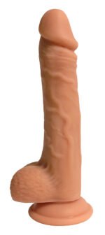 Easy Riders 9 Inch Dual Density Silicone Dildo With Balls - Light - Image 2