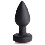 28x Silicone Vibrating Pink Gem Anal Plug With Remote - Small - Image 3