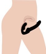Evoke Rechargeable Vibrating Silicone Strapless Strap on - Black - Image 2