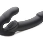 Evoke Rechargeable Vibrating Silicone Strapless Strap on - Black