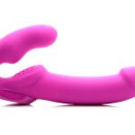 Evoke Rechargeable Vibrating Silicone Strapless Strap on - Pink