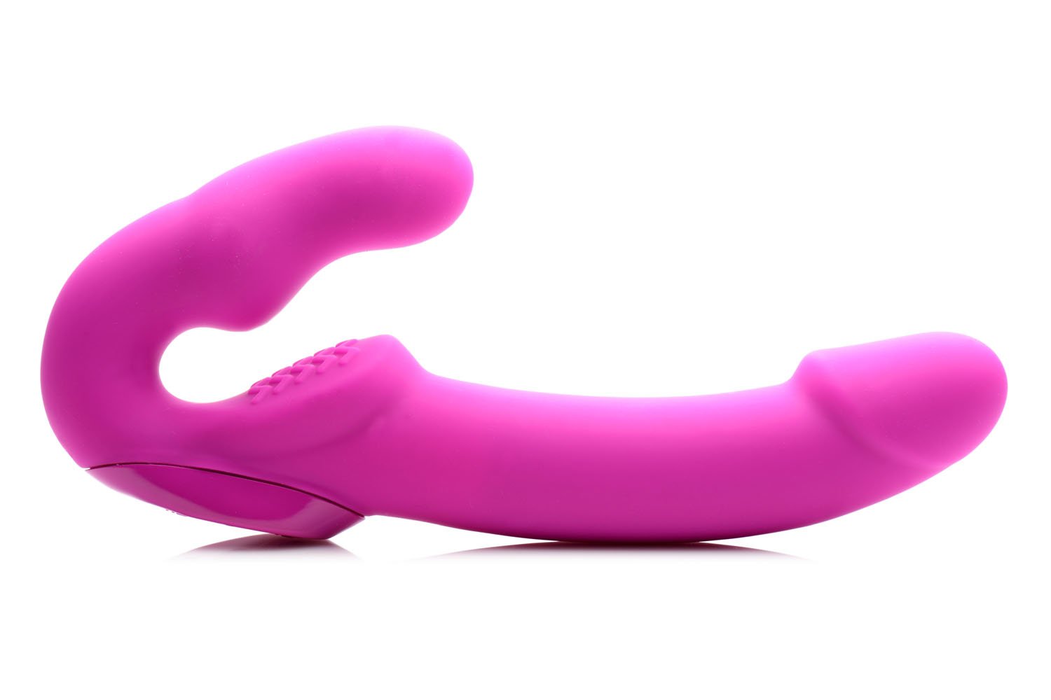 evoke-rechargeable-vibrating-silicone-strapless-strap-on-pink Evoke Rechargeable Vibrating Silicone Strapless Strap on - Pink - Image 1