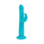 Evolved Bunny Hop Rechargeable Silicone Thrusting Rabbit Vibrator Teal - Image 10
