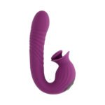 Evolved Deep Ecstasy Wild Aster Ribbed Thrusting Vibrator with Rotating Clitoral Stimulator – Purple - Image 2