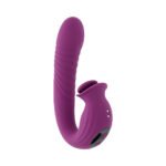 Evolved Deep Ecstasy Wild Aster Ribbed Thrusting Vibrator with Rotating Clitoral Stimulator – Purple - Image 5