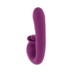 Evolved Deep Ecstasy Wild Aster Ribbed Thrusting Vibrator with Rotating Clitoral Stimulator – Purple - Image 7