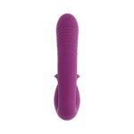 Evolved Deep Ecstasy Wild Aster Ribbed Thrusting Vibrator with Rotating Clitoral Stimulator – Purple - Image 8
