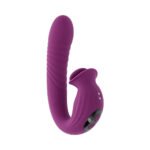 Evolved Deep Ecstasy Wild Aster Ribbed Thrusting Vibrator with Rotating Clitoral Stimulator – Purple - Image 9