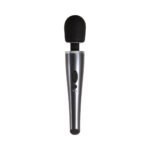 Evolved Mighty Metallic Wand Rechargeable Silicone Wand Vibrator Chrome/Black - Image 2