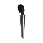 Evolved Mighty Metallic Wand Rechargeable Silicone Wand Vibrator Chrome/Black - Image 5