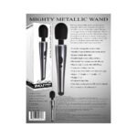Evolved Mighty Metallic Wand Rechargeable Silicone Wand Vibrator Chrome/Black - Image 9