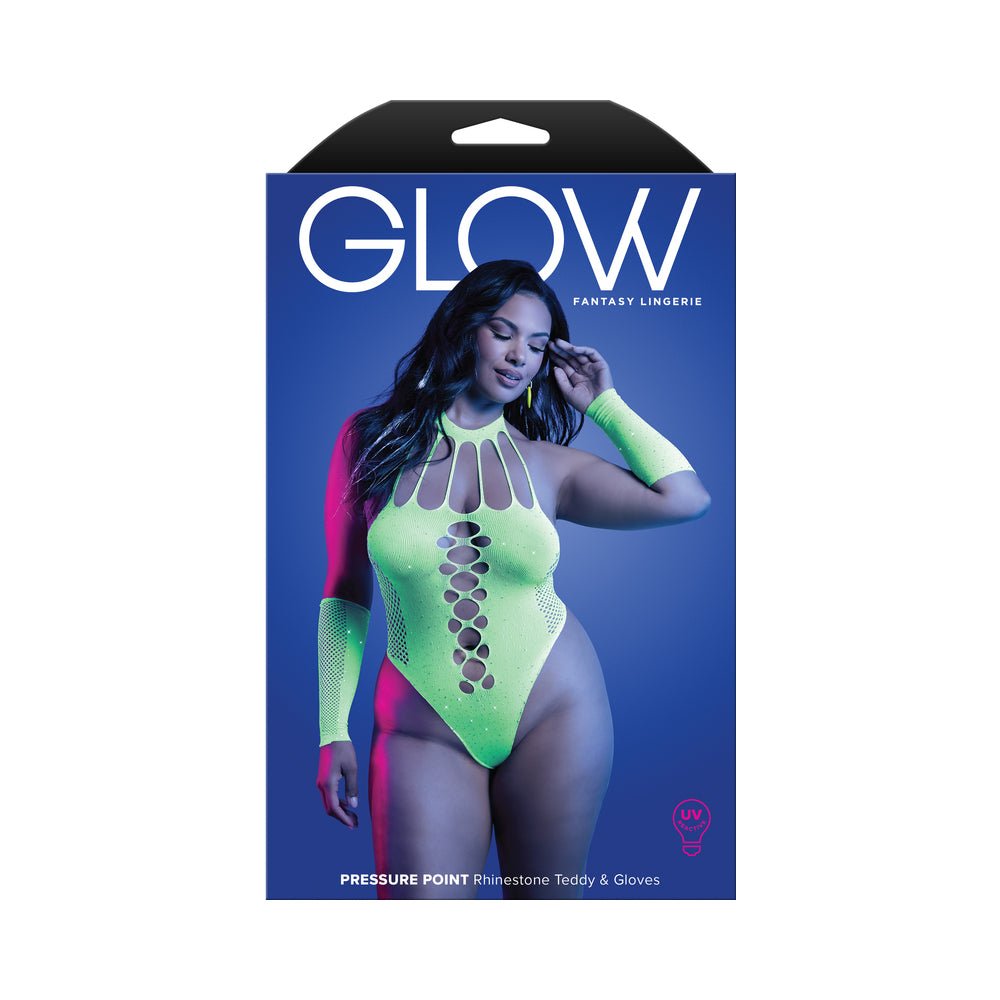 fantasy-lingerie-glow-pressure-point-uv-reactive-rhinestone-teddy-gloves-queen-size Fantasy Lingerie Glow Pressure Point UV Reactive Rhinestone Teddy & Gloves Queen Size - Image 1