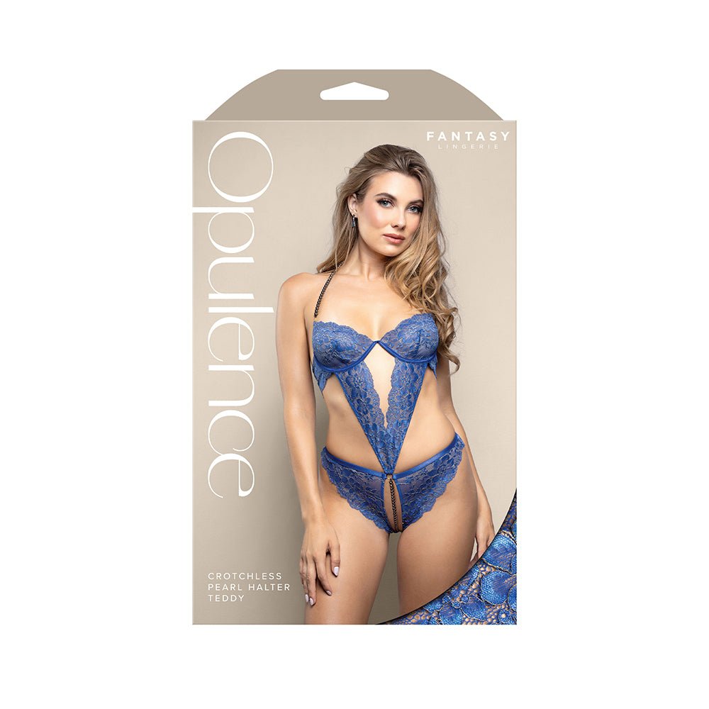 fantasy-lingerie-opulence-pearl-halter-open-crotch-teddy-with-adjustable-pearl-string-royal-blue-lxl Fantasy Lingerie Opulence Pearl Halter Open Crotch Teddy with Adjustable Pearl String Royal Blue L/XL - Image 1