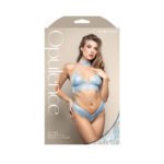 Fantasy Lingerie Opulence Pearl Strap Halter Bralette & Adjustable Pearl G-String Light Blue M/L