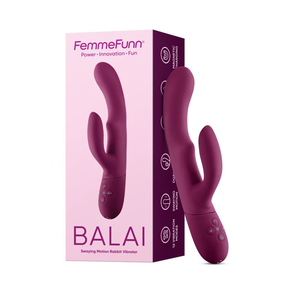 femmefunn-balai-rechargeable-silicone-swaying-motion-dual-stimulation-vibrator-dark-fuchsia FemmeFunn Balai Rechargeable Silicone Swaying Motion Dual Stimulation Vibrator Dark Fuchsia - Image 1