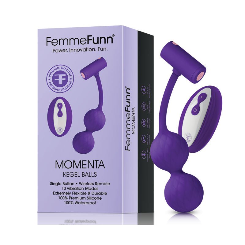femmefunn-momenta-rechargeable-remote-controlled-silicone-kegel-balls-purple FemmeFunn Momenta Rechargeable Remote-Controlled Silicone Kegel Balls Purple - Image 1
