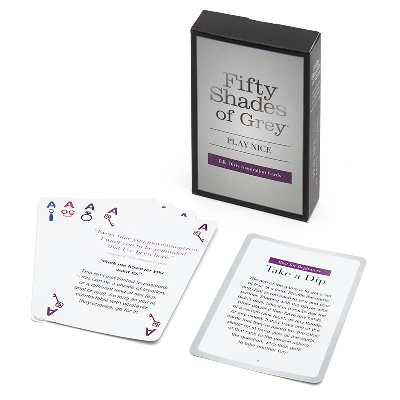 fifty-shades-of-grey-play-nice-talk-dirty-inspiration-card-game Fifty Shades of Grey Play Nice Talk Dirty Inspiration Card Game - Image 1