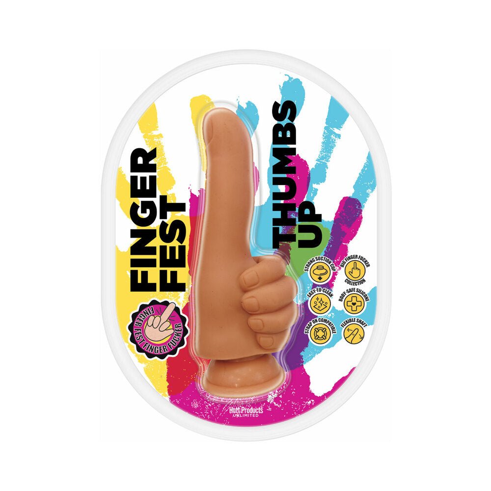 finger-fest-thumbs-up-dildo-tan Finger Fest Thumbs Up Dildo Tan - Image 1