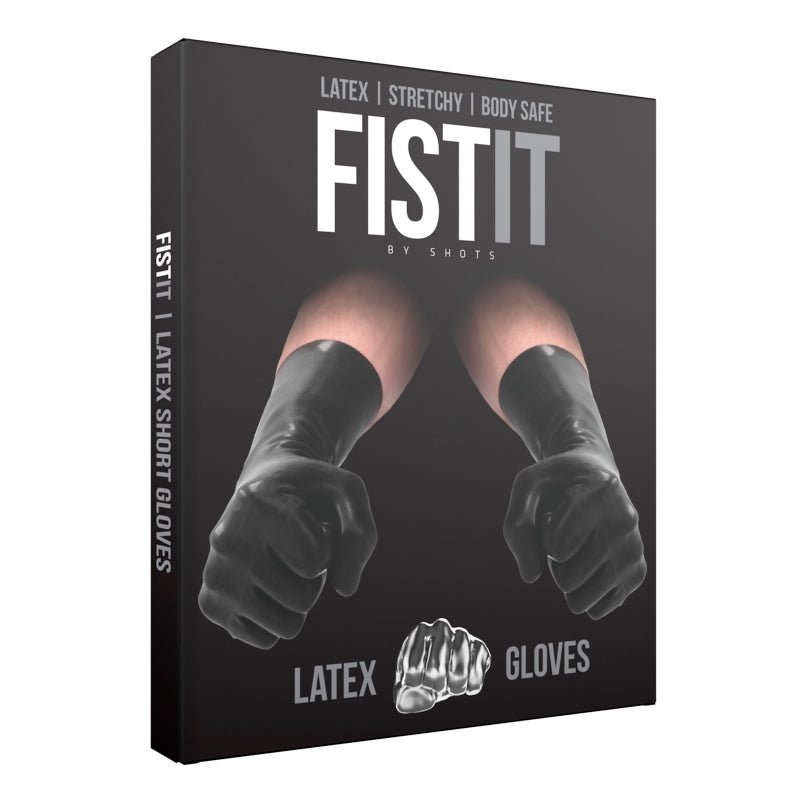 fist-it-latex-short-gloves-black Fist It Latex Short Gloves Black - Image 1
