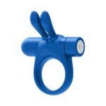 Forto Bunny Rechargeable Silicone Vibrating Cockring with Stimulating Ears Blue - Image 3