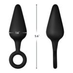 Forto F-10 Silicone Anal Plug with Pull Ring Large Black - Image 5