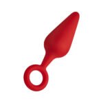 Forto F-10 Silicone Anal Plug with Pull Ring Large Red - Image 4