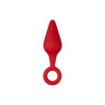 Forto F-10 Silicone Anal Plug with Pull Ring Small Red - Image 2
