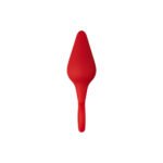 Forto F-10 Silicone Anal Plug with Pull Ring Small Red - Image 3
