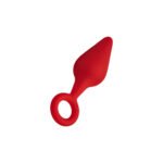 Forto F-10 Silicone Anal Plug with Pull Ring Small Red - Image 4