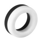Forto F-19 Liquid Silicone 2-Tone Cockring Black/White - Image 3