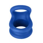 Forto F-20 Liquid Silicone Cock Ring & Ball Stretcher Small Blue - Image 2
