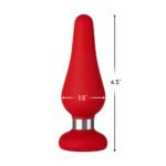 Forto F-21 Tear Drop Silicone Anal Plug Medium Red - Image 4
