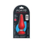 Forto F-21 Tear Drop Silicone Anal Plug Medium Red - Image 5