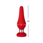 Forto F-21 Tear Drop Silicone Anal Plug Small Red - Image 4
