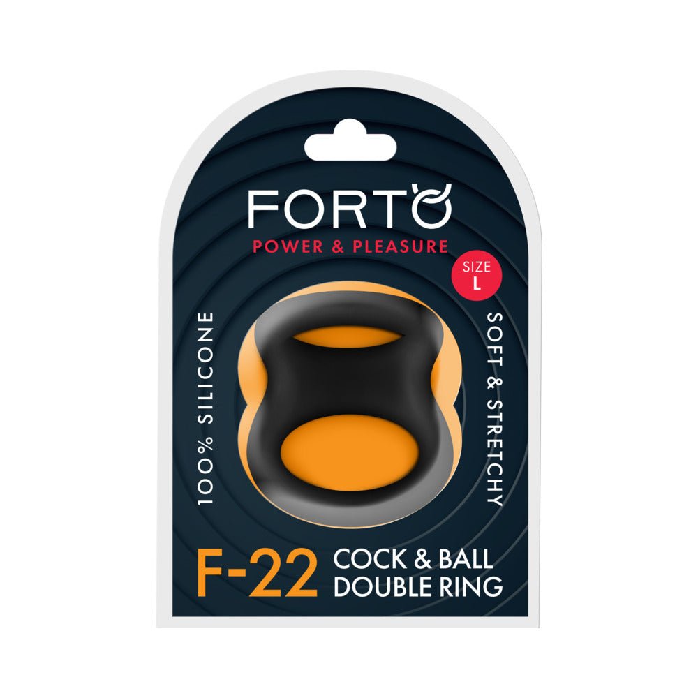 forto-f-22-liquid-silicone-cock-ball-d-ring-large-black Forto F-22 Liquid Silicone Cock & Ball D-Ring Large Black - Image 1