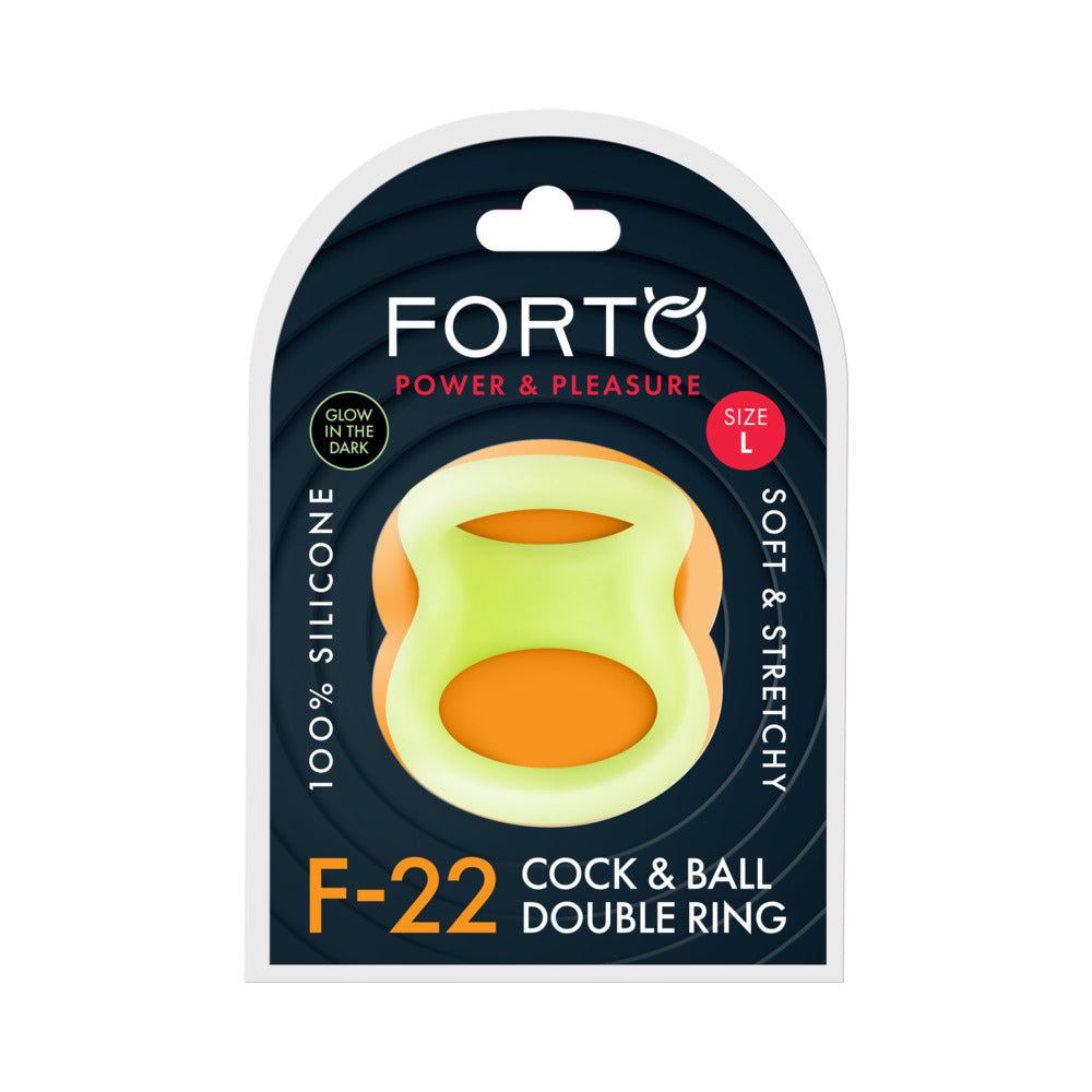 forto-f-22-liquid-silicone-cock-ball-d-ring-large-glow Forto F-22 Liquid Silicone Cock & Ball D-Ring Large Glow - Image 1