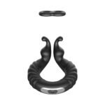 Forto F-24 Rechargeable Silicone Textured Vibrating Cock Ring – Black - Image 2